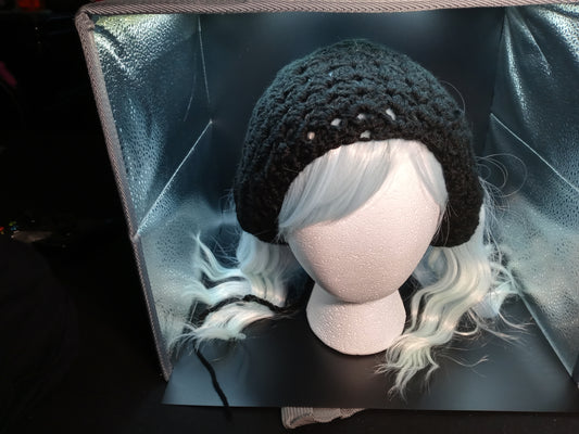 Black Crochet Bandanna