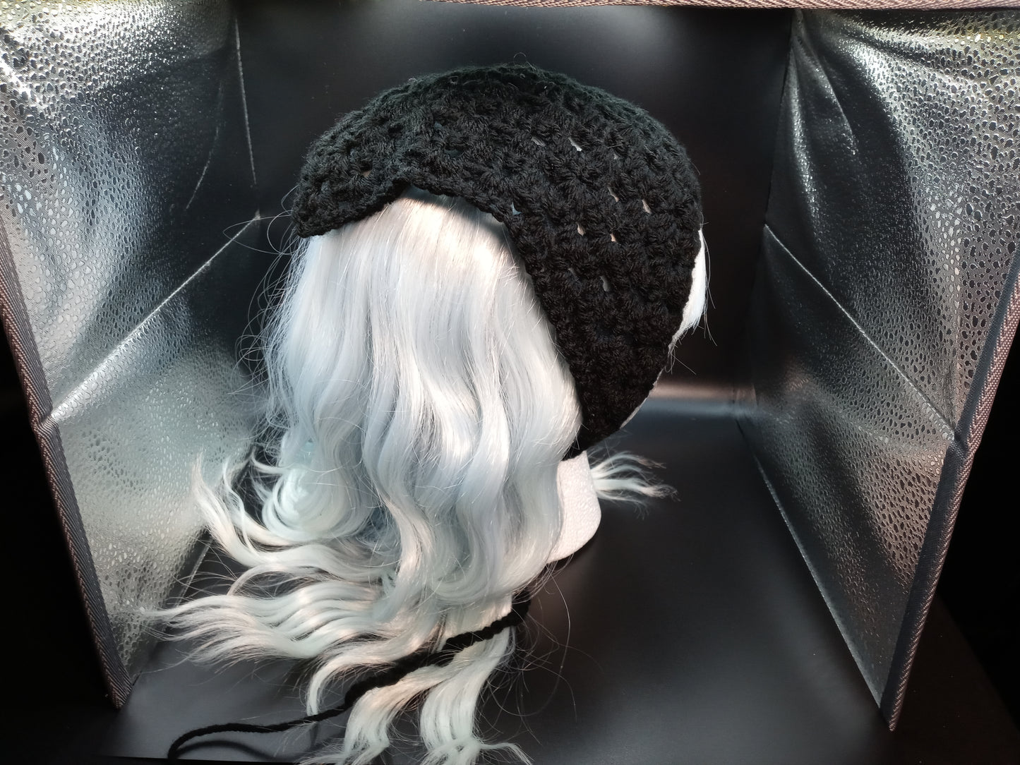 Black Crochet Bandanna